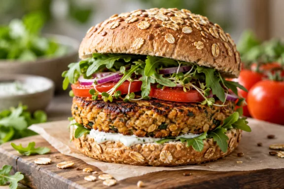 Burger végétal gourmand aux graines
